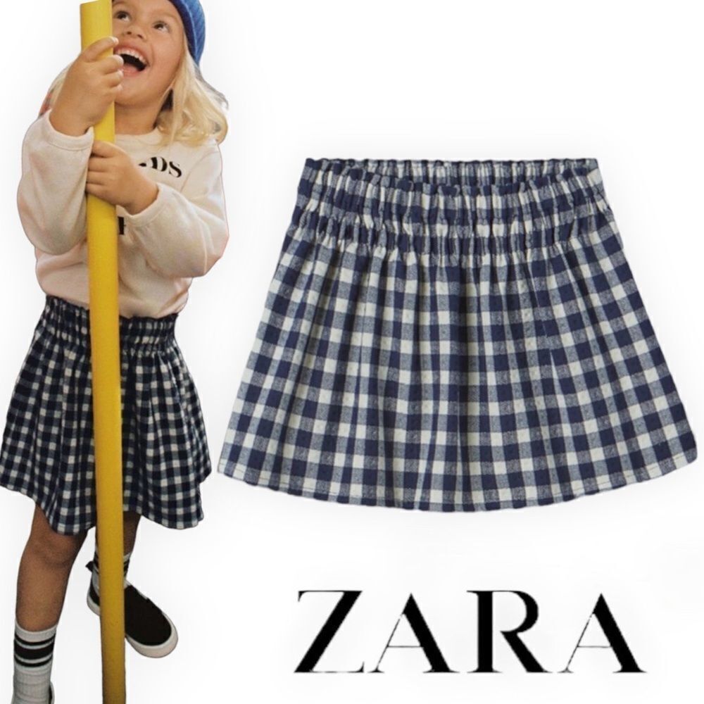 ZARA Kids | Blue | STRUCTURED GINGHAM SKIRT